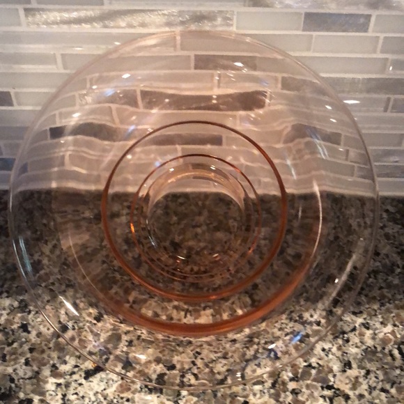 Other - Pink Glass Round Bowl Depression Glass